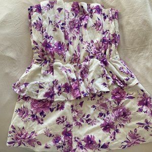 Purple floral romper